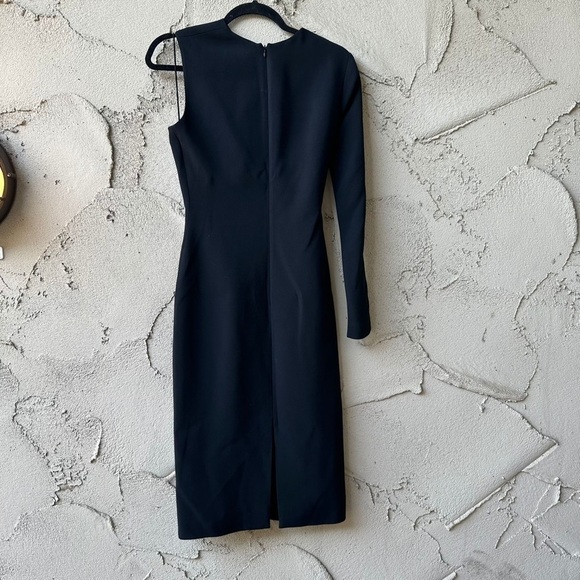 Alexander Wang Sheer Inset One Shoulder Crepe Midi Dress I Size 0 - Picture 4 of 10